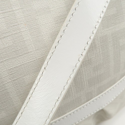 Auth FENDI Zucca PVC Leather Shoulder Bag White Gold Hardware 8BR628 Used F/S - Picture 10 of 24