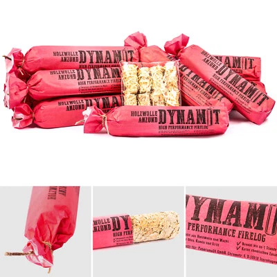 PANORAMA24 XXL Holzwolle Anzünder in Dynamitoptik, 12 Stück,Brenndauer ca.1h, Kaminanzünder