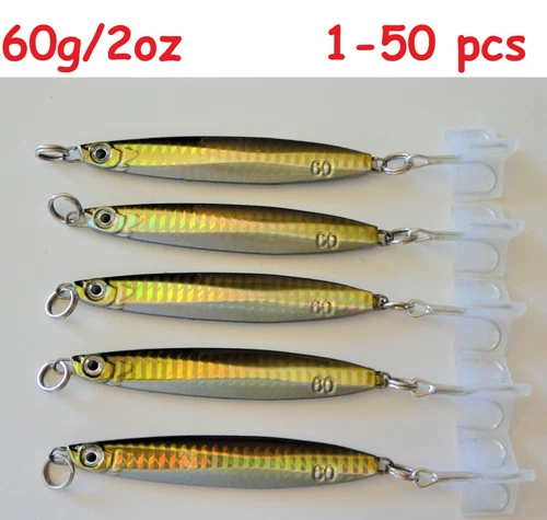 1 to 50 pcs Metal Jig Colt Sniper 60g/2oz Brown Knife Vertical Fish Lures