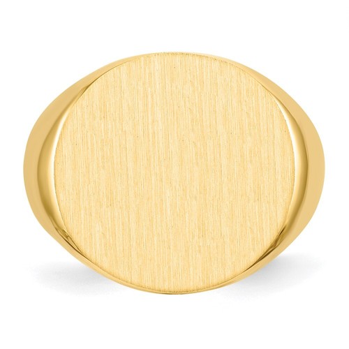10K Yellow Gold 17.5x18.0mm Open Back Signet Ring For Men Size 10 - Picture 4 of 5