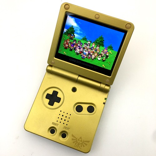 Gold Zelda 10 Levels Backlit V2 IPS LCD Panel Game Boy Advance SP GBA SP Console - Picture 2 of 11