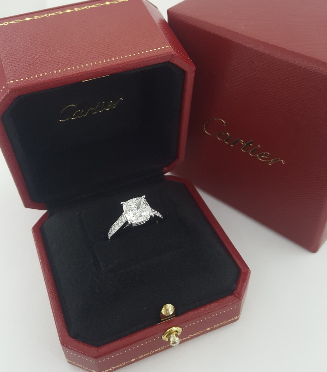 Cartier 1895 Cushion Diamond Solitaire Engagement Ring 4.03