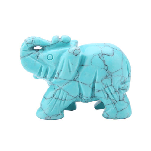 (Türkis) 2 Zoll Elefanten Dekor Natürliche Jade Geschnitzte Elefanten ◈ - Afbeelding 1 van 9