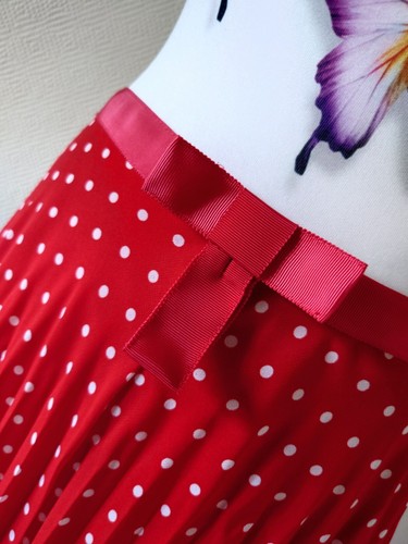 Red Valentino Rock Gr. 38 rot/weiße Punkte, Plissee, Schleife, Rockabilly - Bild 4 von 8
