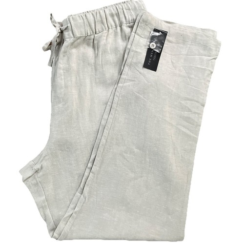 Bloomingdales Men's Linen Blend Pants XL Beachy Preppy Resortwear Drawstring Tan