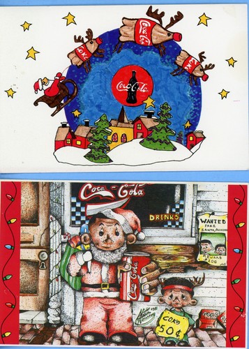 Unbenutzte Weihnachtspostkarten von Coca-Cola 1998 #1 & #4 der Serie - Bild 1 von 2