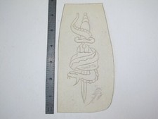 vtg 1960s 1970s Tattoo acetate stencil Snake Wrapping Heart Dagger signed SN4
