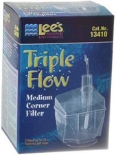 Lees Triple Flow Corner Filter Medium Filters up to 75 GPH (3.5"L x 3.5"W x 5.5)