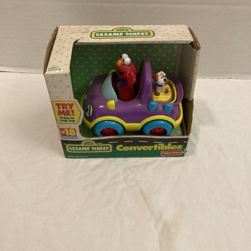 2000 Mattel Sesame Street Purple Travel Car, Elmo And Puppy