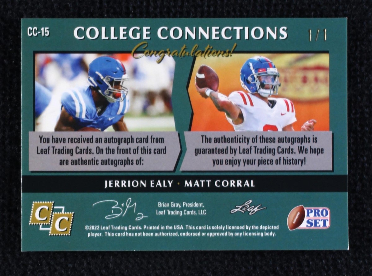 2022 Leaf Pro Set Metal Jerrion Ealy Matt Corral #CC-15