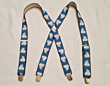 AUSTRIA GENTS AUTHENTIC TOBBY BLUE ELASTIC MENS SUSPENDERS