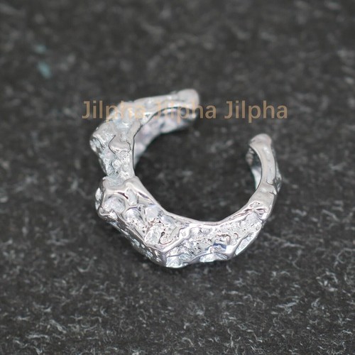 Orecchini singoli in argento sterling 925 martellato con clip avvolgenti A4270 - Foto 4 di 7