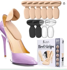 Ballotte Silicone Heel Protector - Heel Grips Heel Shoe Pads Inserts 10 PACK mul