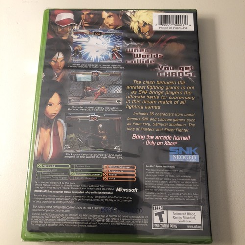 SNK vs. Capcom: SVC Chaos (Microsoft Xbox, 2004) Brand New Factory Sealed - Picture 2 of 4