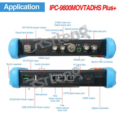 Rsrteng IPC-9800MOVTADHS Plus voll funktionsfähiger Kameratester AHD CVI TVI SDI TDR - Bild 4 von 12