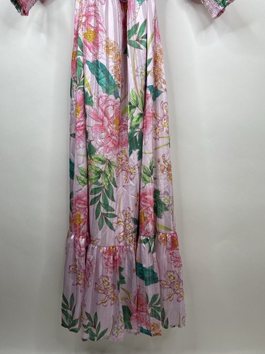 BOSTON PROPER Floral Blooms Smocked Maxi Pink Off The Shoulder Lined Dress L NWT - Picture 11 of 11