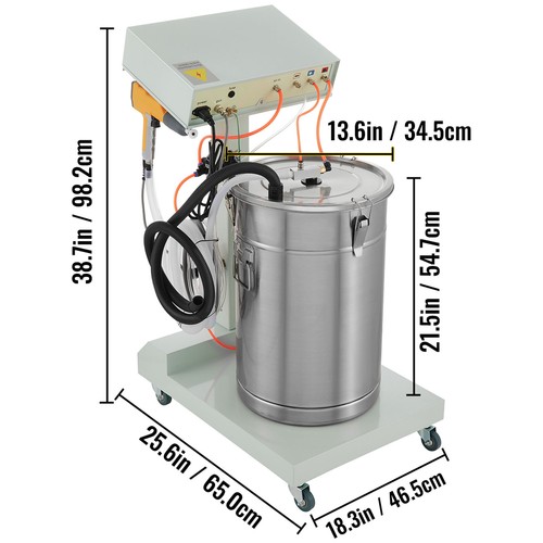 Powder Coating System Machine W/ Tank Spray Gun Paint System 550g/Min WX-101 DIY - Picture 9 of 12