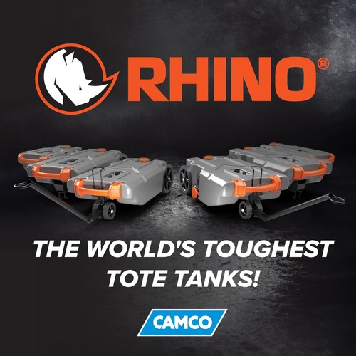 Camco Rhino 15 Gallon Portable RV Waste Tank with Accessories and Tow Kit - Picture 8 of 8