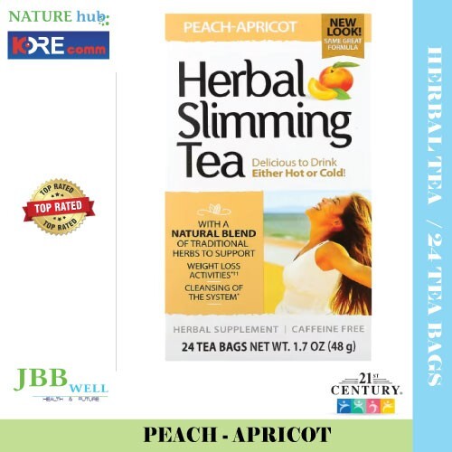 21st Century Herbal Slimming Tea Peach-Apricot 24 Tea Bags 1.7 oz(48g) - Picture 1 of 4