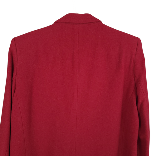 Blazer Lord & Taylor Vintage Para Mujer 8 Rojo Lana Cachemira Chaqueta Larga De Gran Tamaño - Imagen 11 de 13