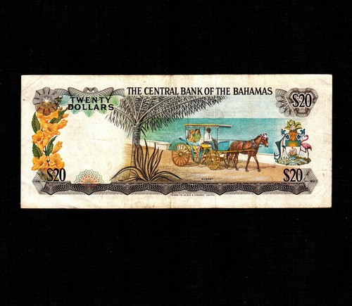 Bahamas 20 dólares 1974 P-39a * En muy buen estado muy nítido * Reina Isabel * - Imagen 2 de 2