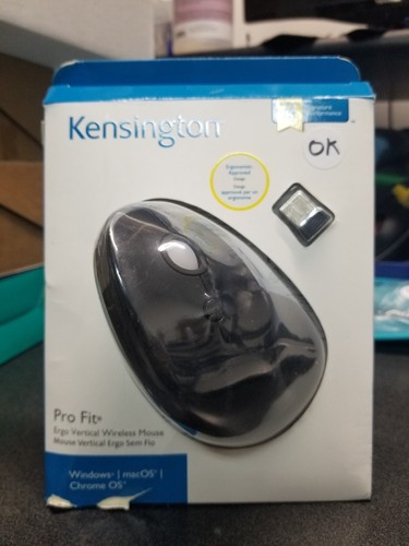Kensington Pro Fit Ergo Vertical 6 Buttons Universal USB Wireless Mouse Black - Picture 2 of 3