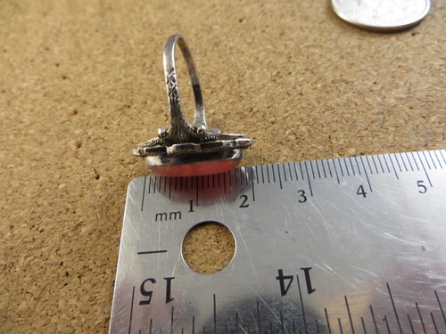 Vintage Pink Rhodolite Oval Cabochon Gemstone Sterling Silver Ring Size 7 #222 - Picture 13 of 14