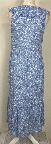 NWT Old Navy Blue & White Ditsy Floral Sleeveless Midi Swing Dress Size XS (0/2) - Picture 3 of 13
