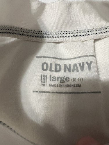 Old Navy Boys Large (10-12) White With Black Logo Rashguard - Picture 4 of 19