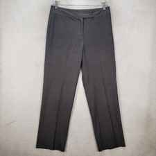 Gray Stretch Pleated Career Formal Classic Straight Trouser Womens Pants Size 10