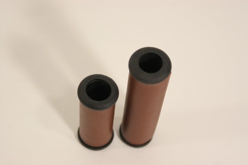 Tuesday Rubber & Leather Grip Shift Grips Long & Short 90/130mm Brown TG1 - Picture 2 of 2