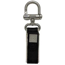 CHANEL Key Ring ec-22083 Black Gray Silver Sports Line A22115 Good Condition