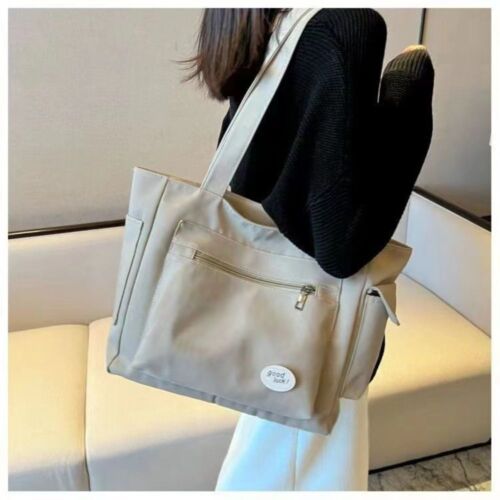Large Capacity Tote Bag Solid Handbags Durable Shoulder Bags Women - Picture 10 of 11
