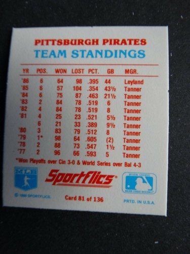 1987 Sportflics Team Logo Trivia Baseball Cards Complete Your Set U Pick 1-136 - Picture 153 of 245