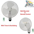 HYGRAD 16" Plastic Wall Mounted Cold Air 3 Speed Fan with Remote Control & Timer