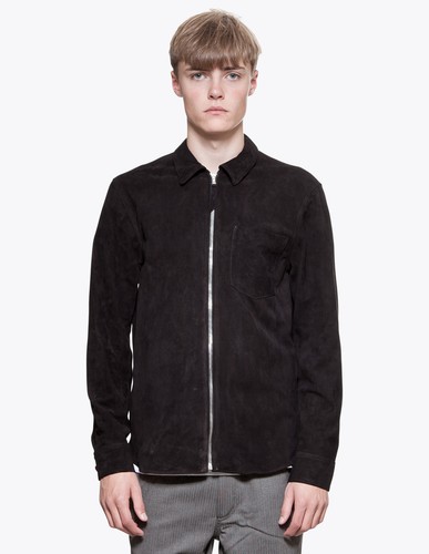 Chaqueta Camisa Our Legacy con Cremallera en Gamuza Negra, Talla Pequeña/46 - Nueva con Etiquetas, PVP £580 - Imagen 8 de 12