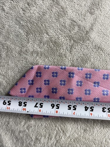 Nordstrom Men's Shop 100% Silk Pink Blue Floral Pattern Necktie Tie - Picture 7 of 8