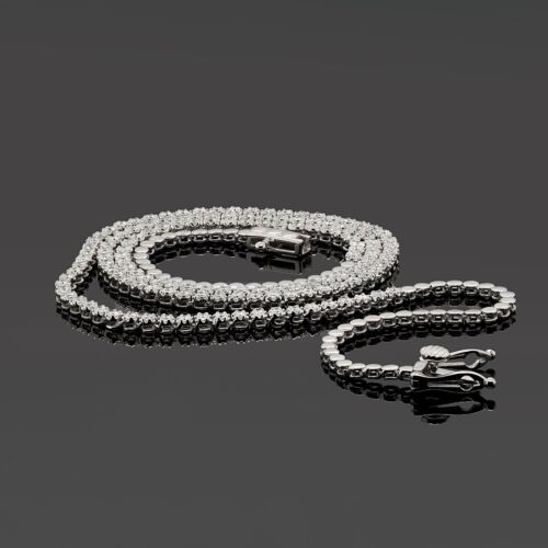 Collar de tenis de diamantes genuinos con certificación de 2,07 quilates oro blanco de 14 K 20" pulgadas para mujer - Imagen 5 de 12