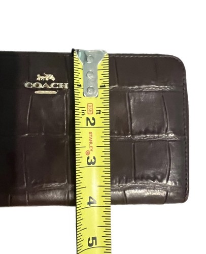 COACH Brown Wallet Embossed Crocodile Leather Accordion Style F39767 - Picture 7 of 7
