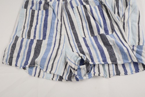 Maurices Women's XXL 2XL White Gray Blue Stripe Linen Blend Pull On Shorts - Picture 12 of 13