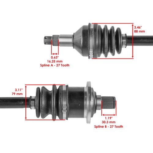 CV Joint Axle For Arctic Cat 700 H1 Mud Pro 2011 / 700 Mud Pro 12-14 Front/Rear - Picture 5 of 9