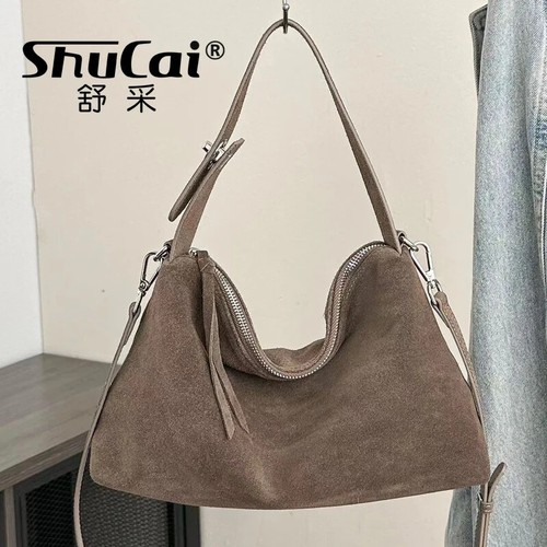 Herbst Winter Wildleder Rindsleder Damen Handtasche Schulter Umhängetasche Damen - Bild 3 von 29