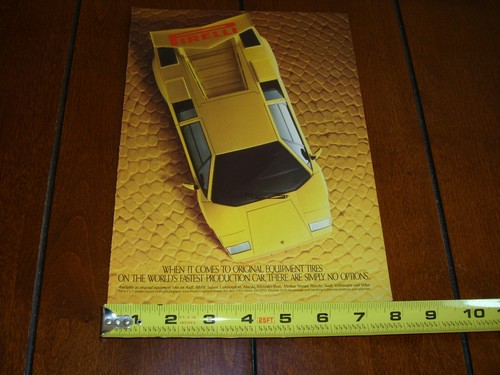 ANUNCIO ORIGINAL DE 1986 LAMBORGHINI COUNTACH PIRELLI - Imagen 12 de 12