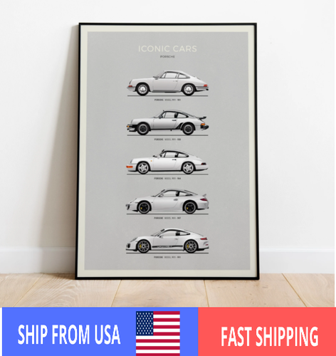 Porsche 911 Poster, Car Poster Print, Art Poster - No Frame