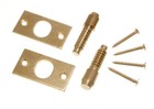 PAIR OF SECURITY HINGE BOLTS EB BRASS PLATED STEEL WITH FIXING SCREWS 13G6