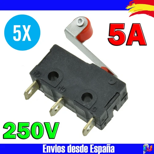 Interruptor rodillo 5Pcs Brazo de Palanca Abrir Cerrar límite KW12-3 PCB Micro