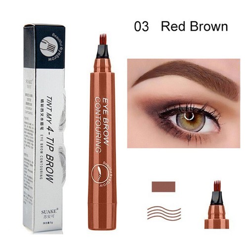 Tint Eye Brow 4-TIP BROW Waterproof Long Lasting Microblading Eyebrow Pen Pencil - Picture 6 of 8