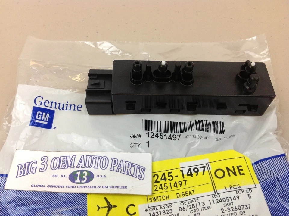 Chevrolet GMC Cadillac Buick LH Driver Seat 8 Way Power Adjuster Switch new OEM - Image 2 of 3