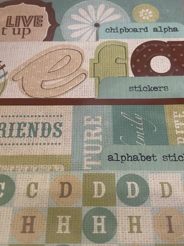 Scrapbook Page Kit 200+ Pieces 8X8 Papers Stickers Chipboard Cardstock Punchouts - Picture 2 of 9