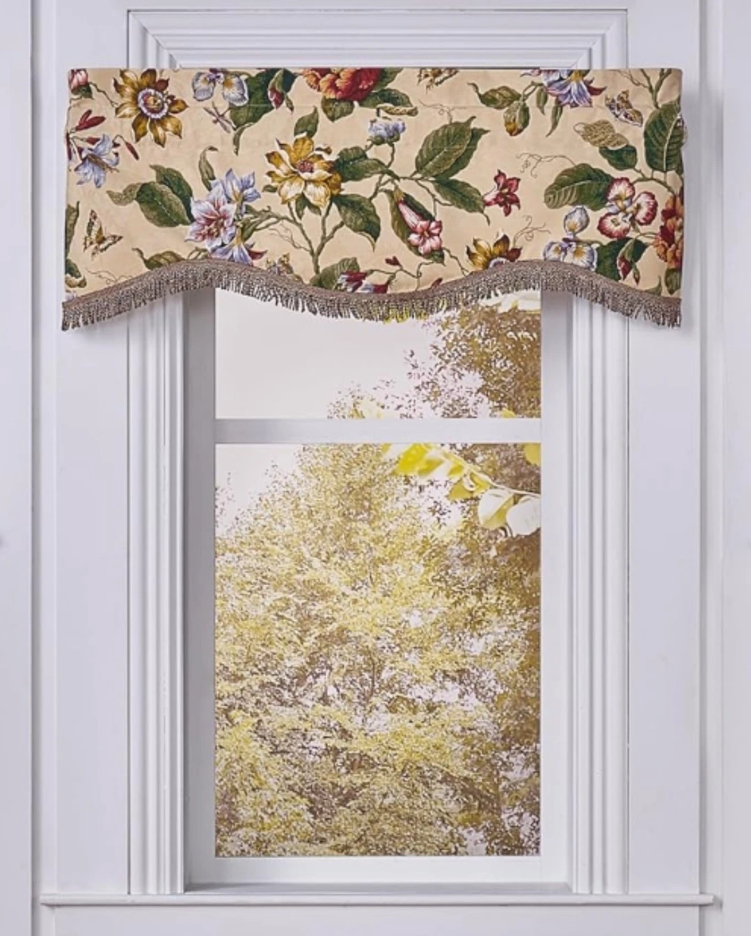 Waverly LAUREL SPRINGS Floral BUCKINGHAM Scallop Valance Modern Farmhouse 50x15